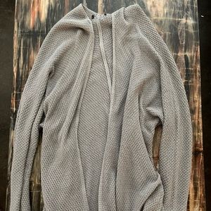 gray cardigan